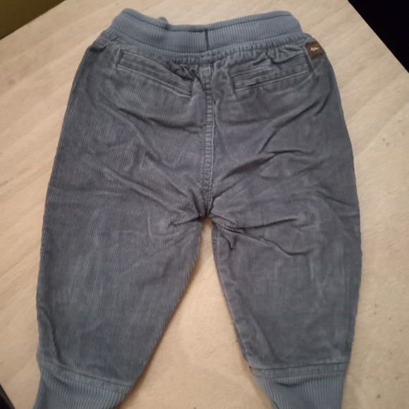 6-9m Tea Insulated Gray Corduroy Drawstring Pants - Picture 4 of 5